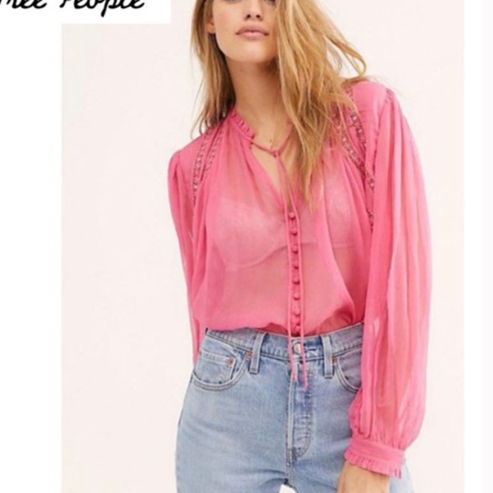 NWT Free People size S PINK Long Live Love